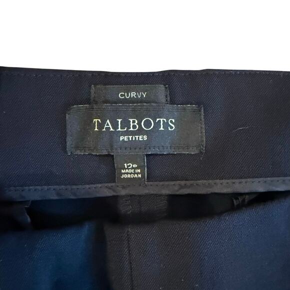 Talbots Black Straight Leg Women Size 12p Trousers Pants Curvy Plus Size - Picture 2 of 3